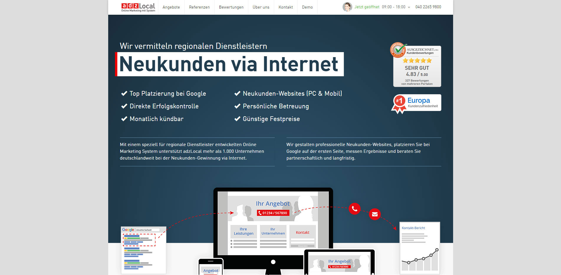 adzLocal - Speziell für regionale Dienstleister entwickeltes Online Marketing